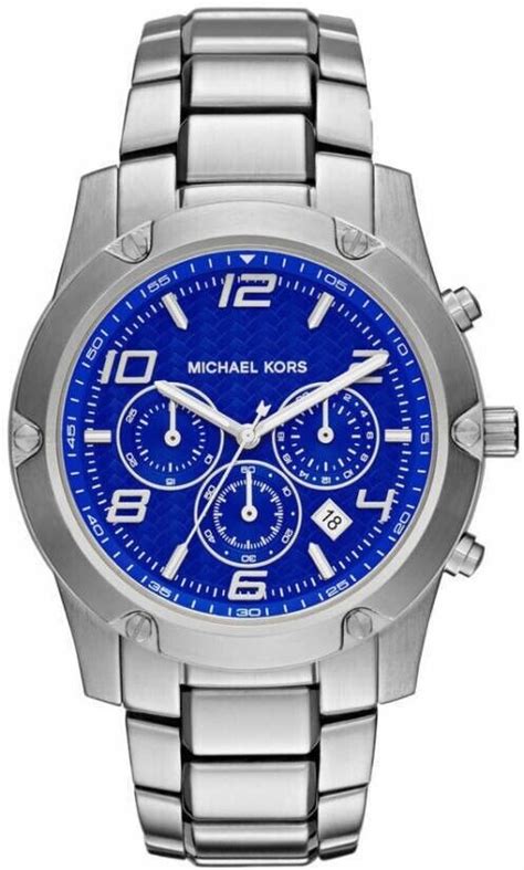 michael kors uhr blaues armband|michael kors men's blue.